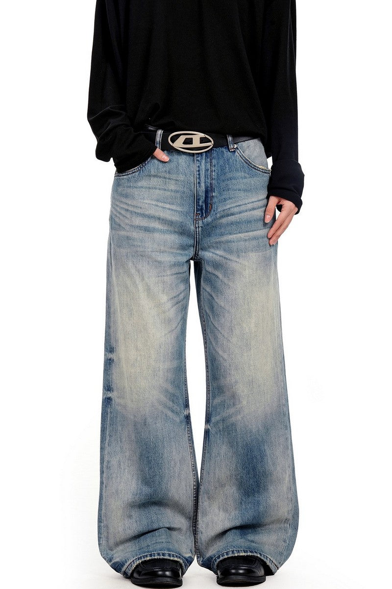 Crackle Wash Slub Jeans