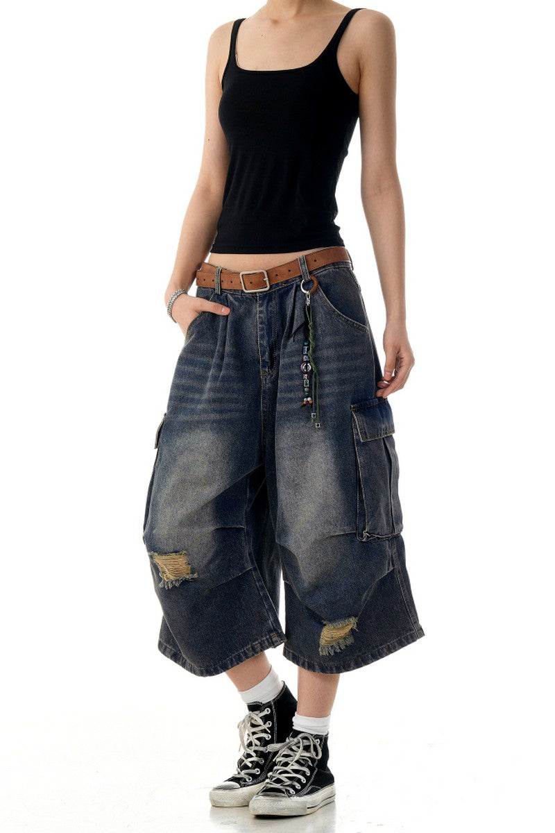 Blue Cargo Jorts