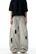 Gray Ripped Blade Jeans