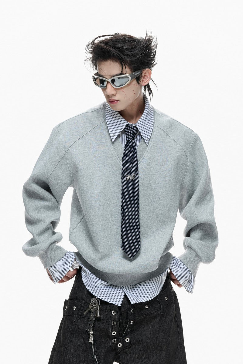 Striped Layered Sweatshirt