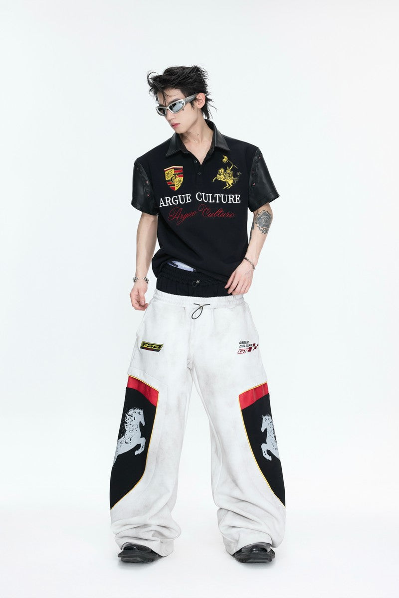 Leather Patch Studded Polo
