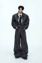 Washed Layered Loose Jeans