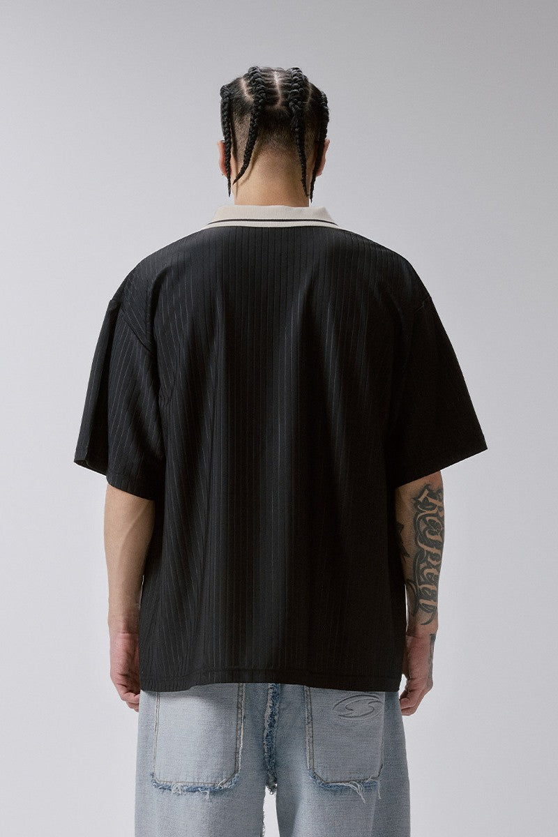 Contrast Panel Jersey Polo