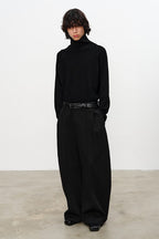 Ribbed Zip High Neck Sweater