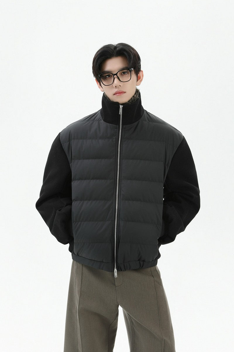 Fur Collar PU Puffer Jacket