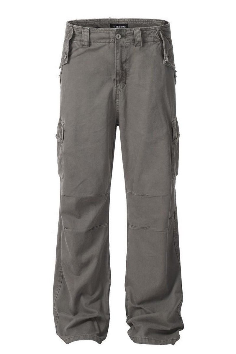 Distressed Washed Cargo Pants