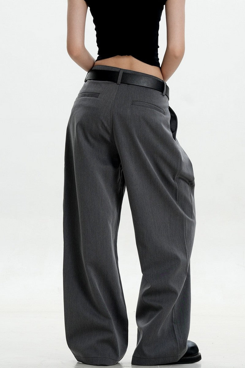 Pleated Draped Wide Trousers