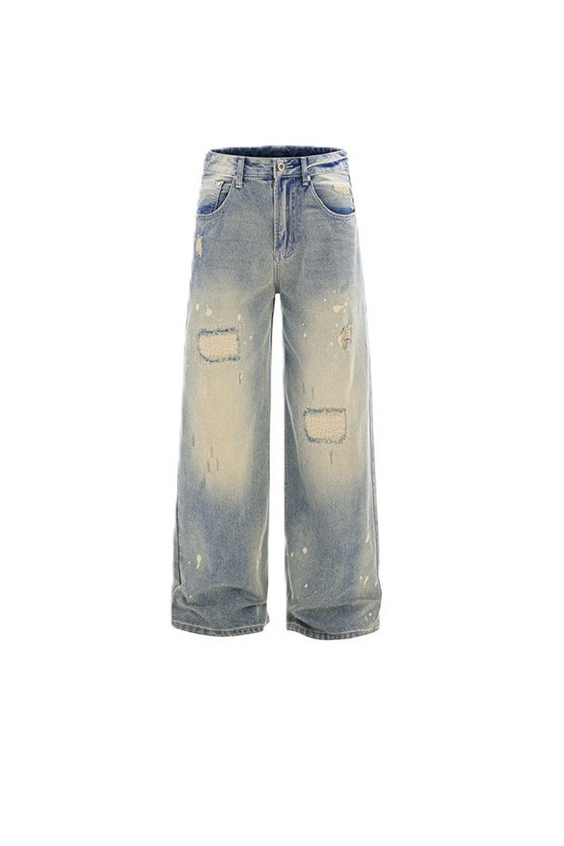 Splatter Ripped Vintage Jeans