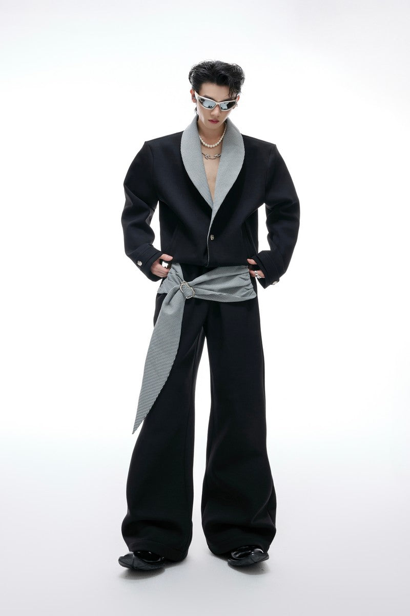 Houndstooth V-Neck Jacket