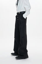 Pleated Flared Tailored Trousers