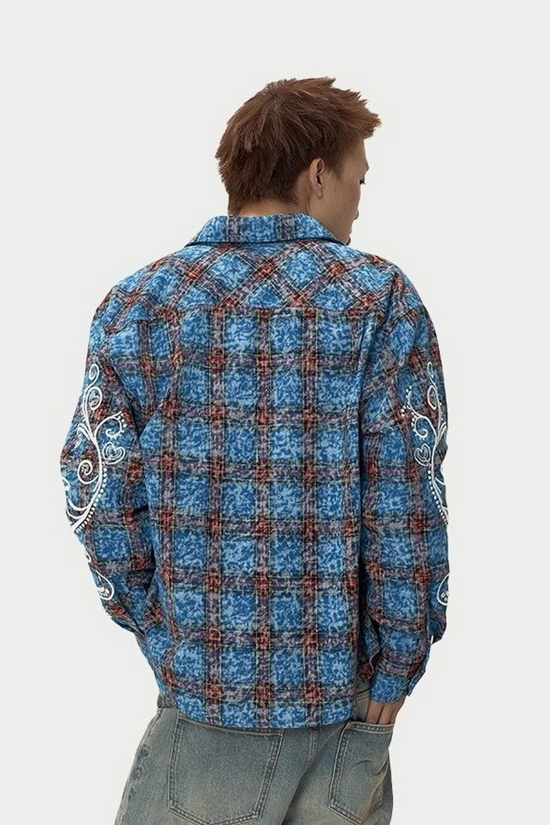 Embroidered Plaid Vintage Shirt