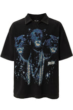 Distressed Printed Polo Shirt