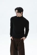 Tencel Cashmere Fitted Turtleneck Sweater