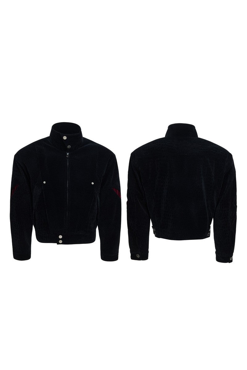 Velvet Croc Panel Jacket