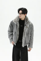 Faux Fur Collar Denim Jacket