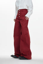 Pleated Flared Tailored Trousers