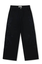 Heart Embroidery Wide Leg Pants