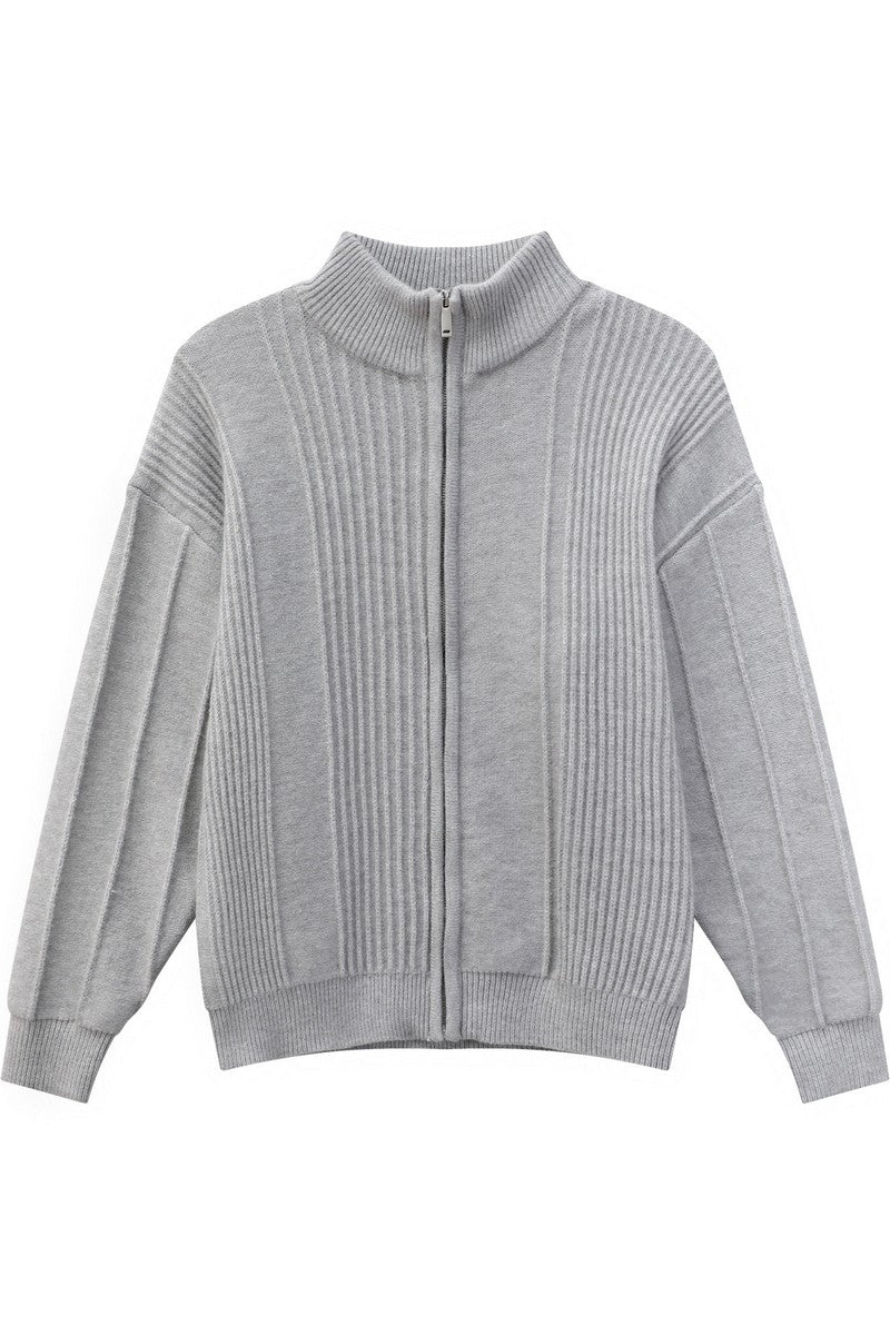 Heavyweight Ribbed Knit Cardigan