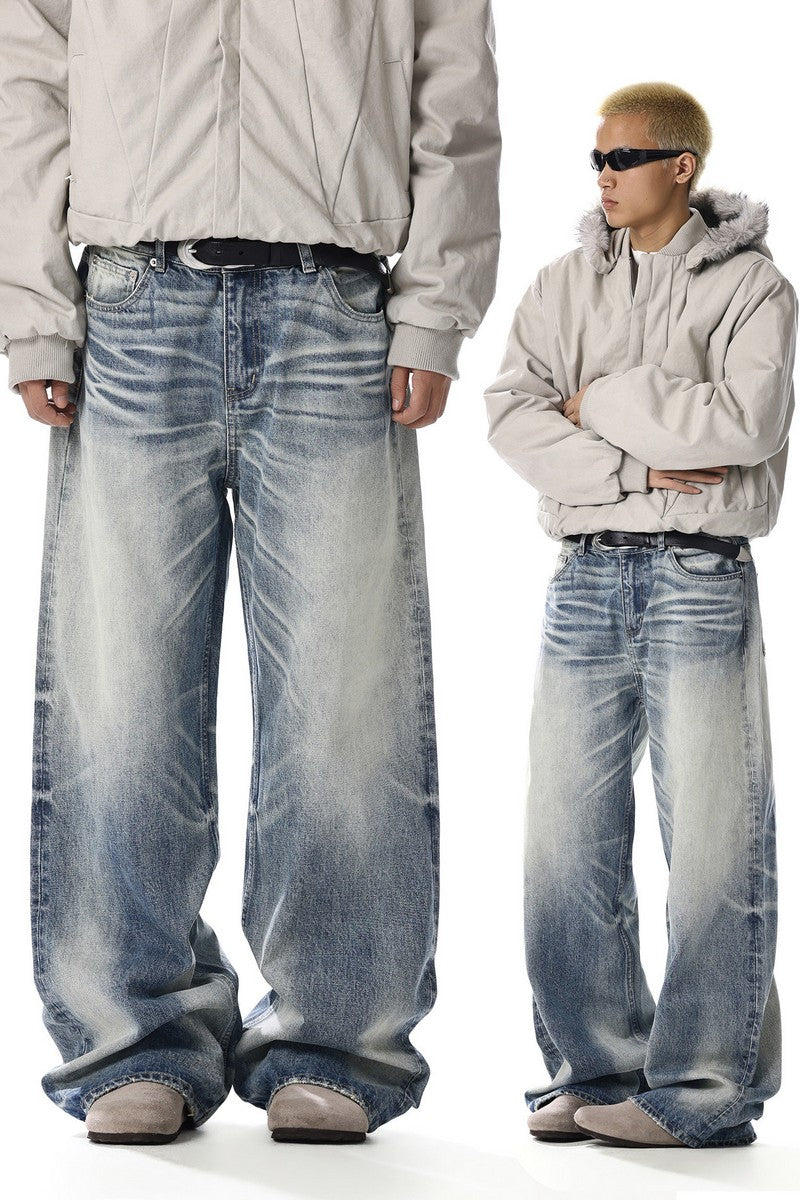 Hard Washed Straight Jeans
