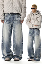 Hard Washed Straight Jeans