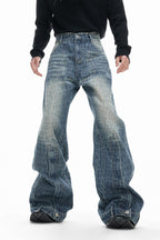 Cracked Wash Split Jeans