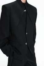 Layered V-Neck Blazer