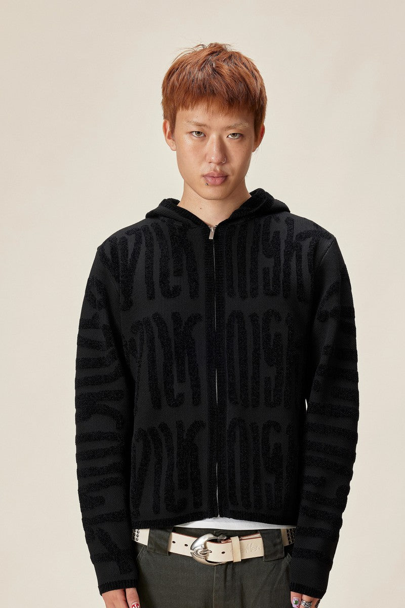 Hand Drawn Knit Jacquard Cardigan