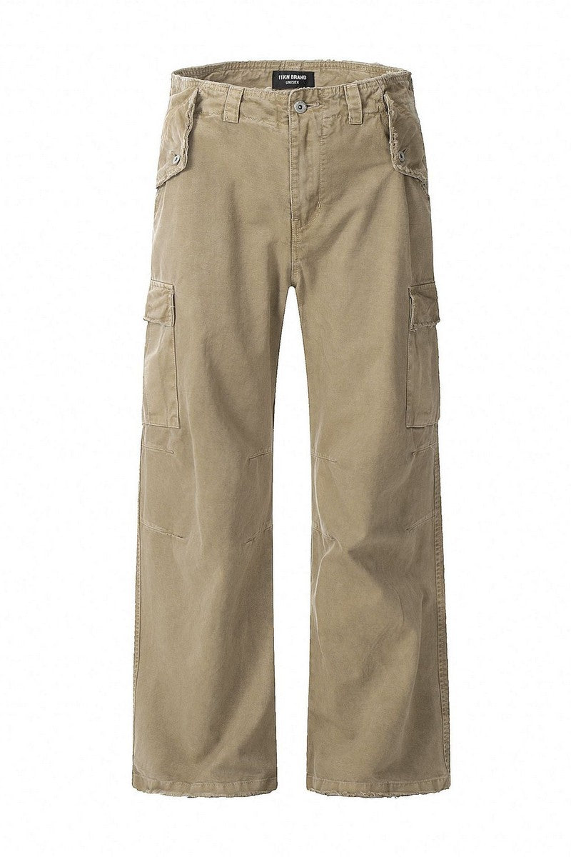 Distressed Washed Cargo Pants