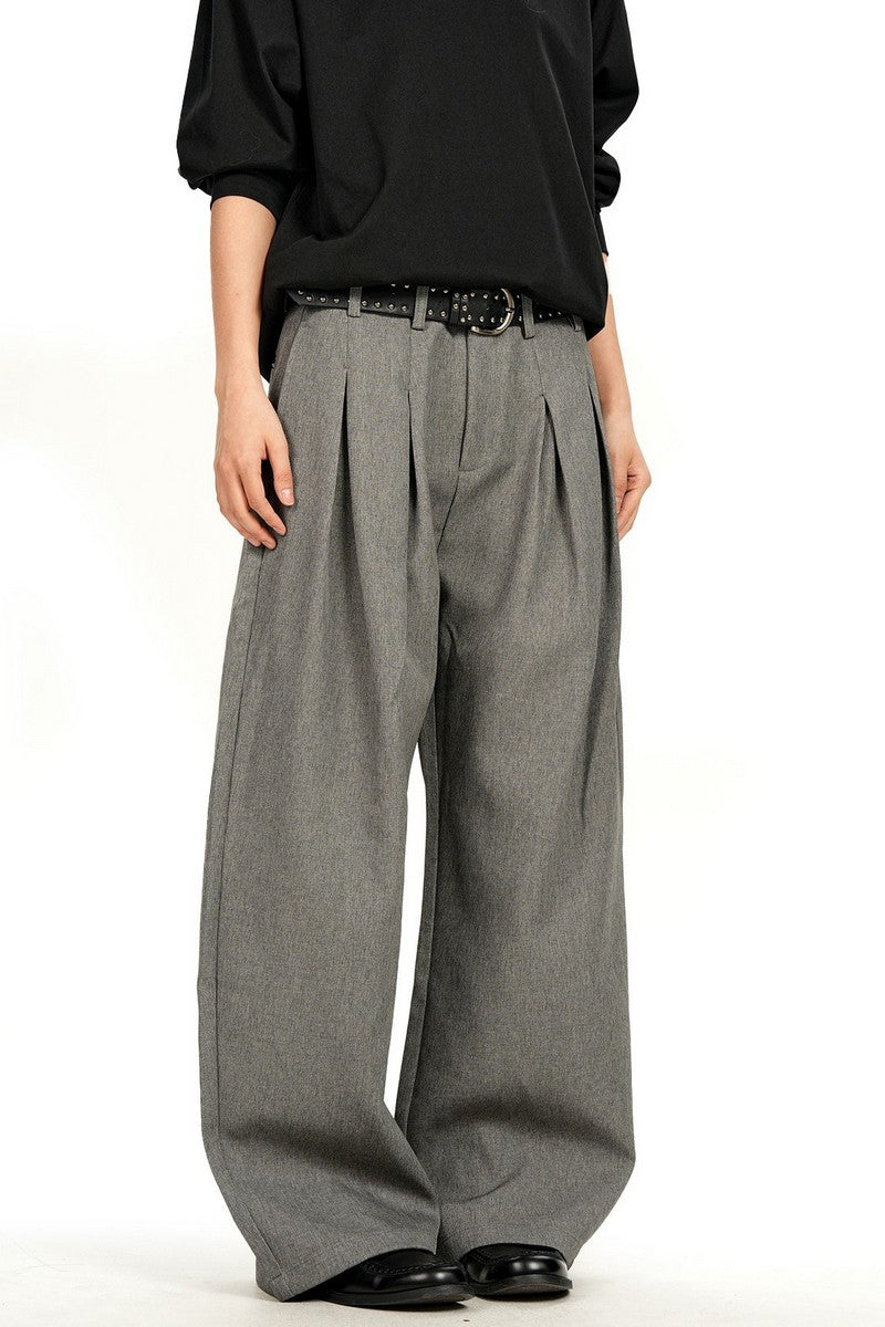Double Pleat Curved Trousers