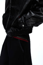 Glossy Snake Print Leather Jacket - EU Only