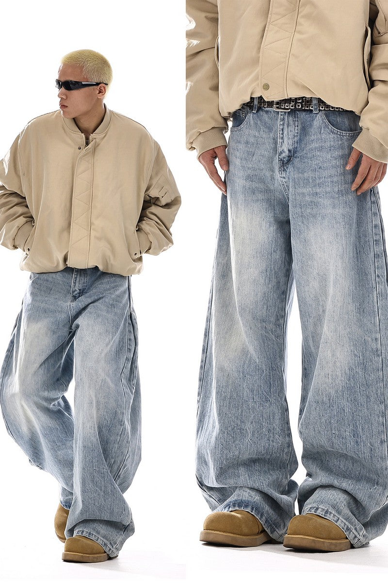 Washed Deconstructed Wide Jeans - EU Only