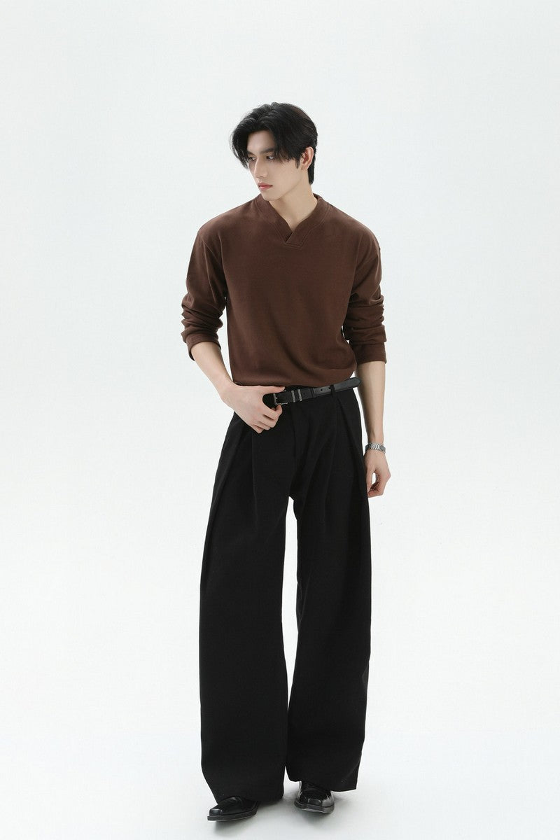 Thermal V-Neck Long Sleeve Tee