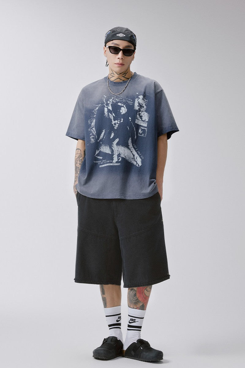 Washed Frayed Street Shorts