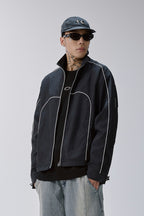 Embroidered Patchwork Track Jacket