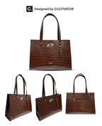 Crocodile Pattern Logo Tote Bag