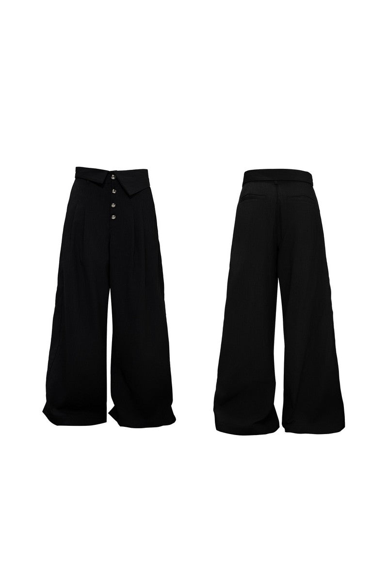 Braided Loose Suit Trousers