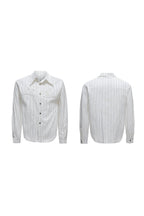 Striped Sequin Embroidered Linen Shirt