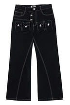 Washed Cargo Cotton Wide Leg Pants