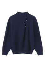 Button Detail Mock Neck Sweater