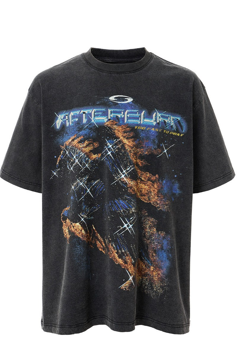 Distressed Washed Graphic T Shirt