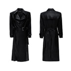 Deconstructed Croc Print Leather Trench