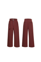Striped Pleated Wide Leg Pants