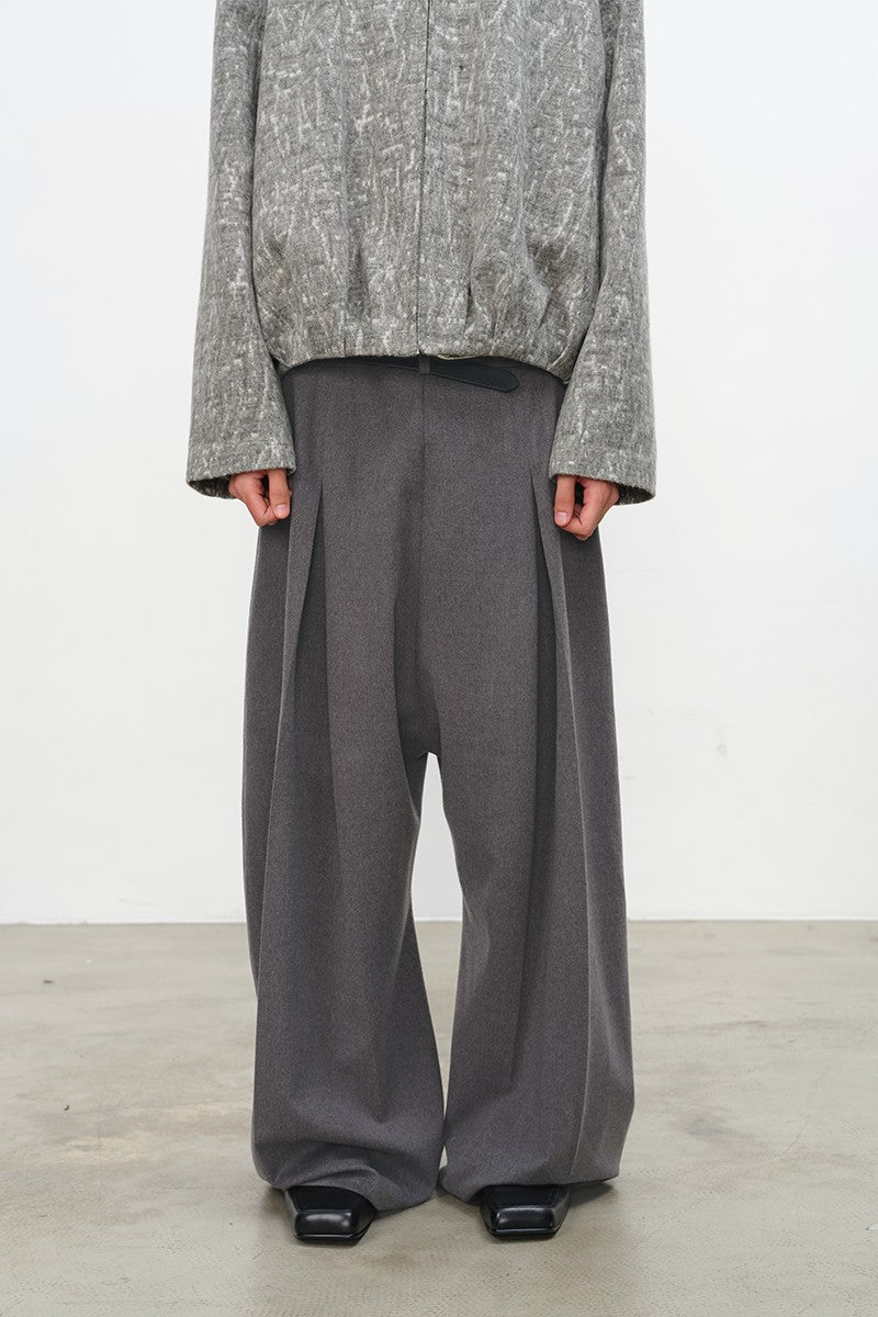Reversible Pleated Drop Crotch Pants