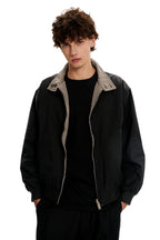 Reversible Houndstooth Collar Jacket