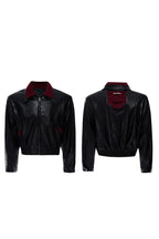 Glossy Snake Print Leather Jacket - EU Only