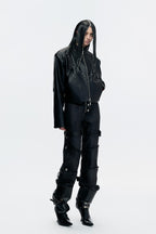 Waxed Studded Zip Jacket