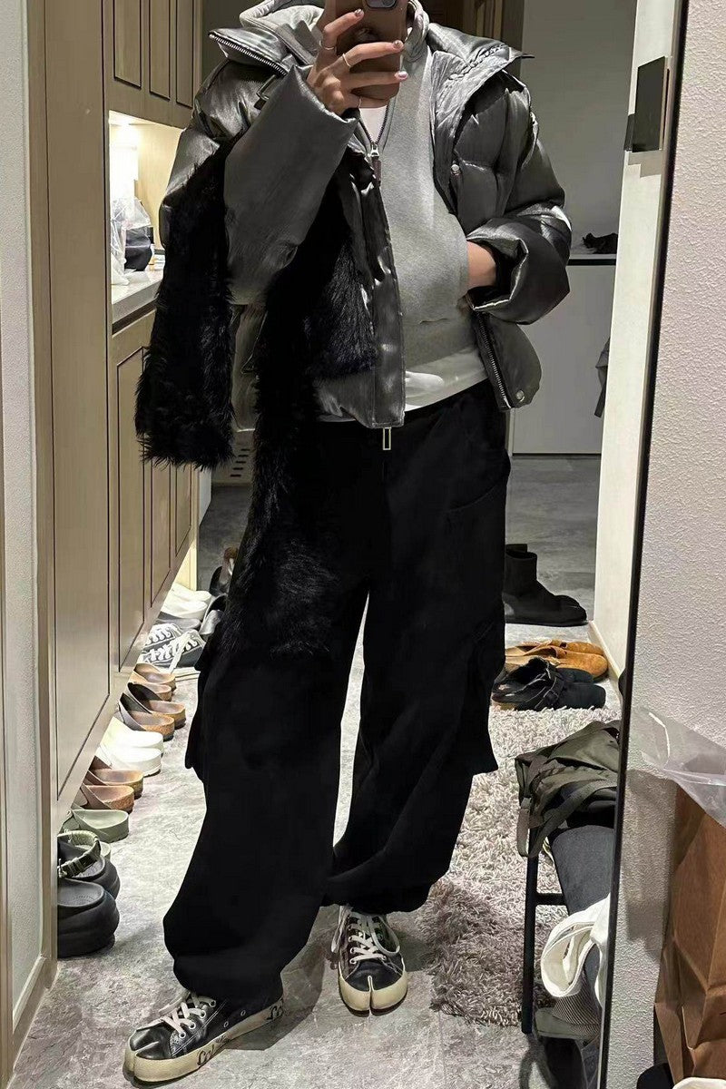 Metallic Collar Down Puffer