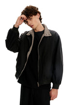 Reversible Houndstooth Collar Jacket
