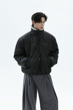 Down Puffer Faux Fur PU Jacket