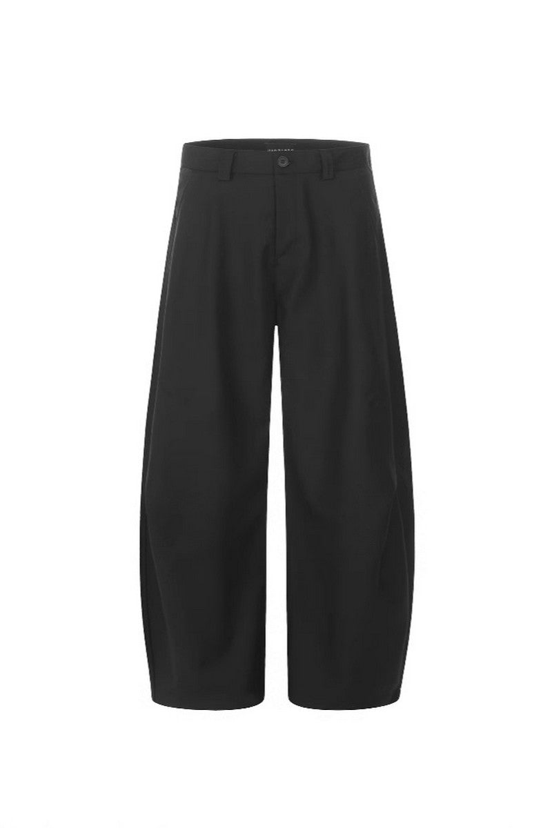 Curved Pleated Trousers